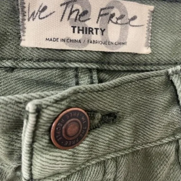 NWT $68 We The Free People Sage Green Distressed Hi-Rise Shorts - Picture 6 of 11